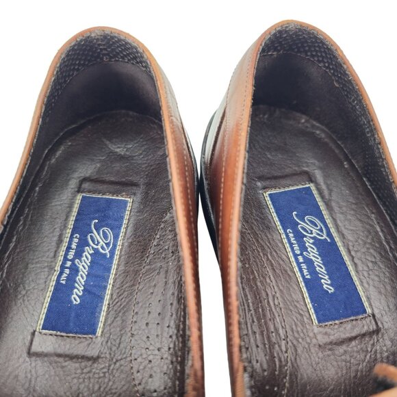 Vintage Bragano Italy Driving Casual Loafers Mens 8M Brown Basket Weave Slip-ons - Picture 9 of 11
